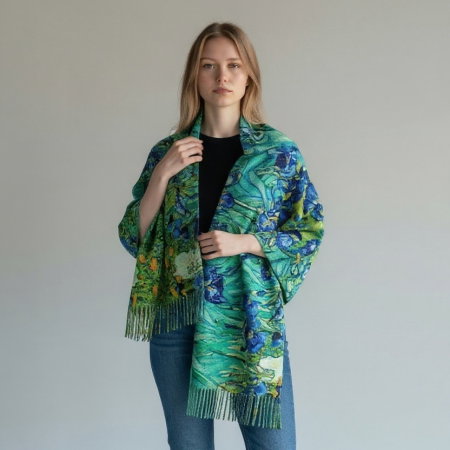 Set cadou femei cu eșarfă și umbrelă Van Gogh „Iriși” [2]