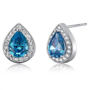 Cercei Borealy Argint 925 Simulated Blue Topaz Donna [1]
