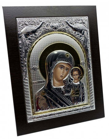 Icoana Maica Domnului si Pruncul Iisus Placata cu Argint si Aur [0]