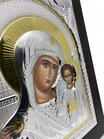 Icoana Maica Domnului si Pruncul Iisus Placata cu Argint si Aur [1]