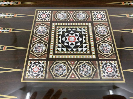 Joc de SAH si TABLE model sidef, piese sah din metal AURII/ARGINTII sculptate manual, calitate premium [9]