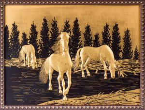 Tablou Equus Caballus in Gold by Credan - Made in Spain [1]
