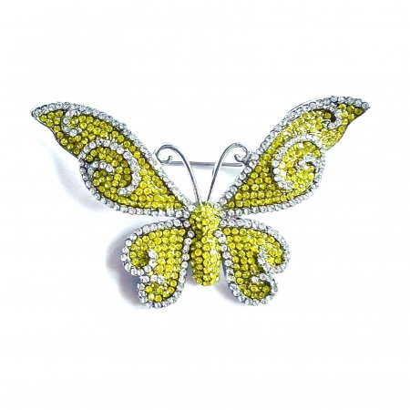 Brosa Yellow Butterfly & Esarfa Matase Borealy [1]
