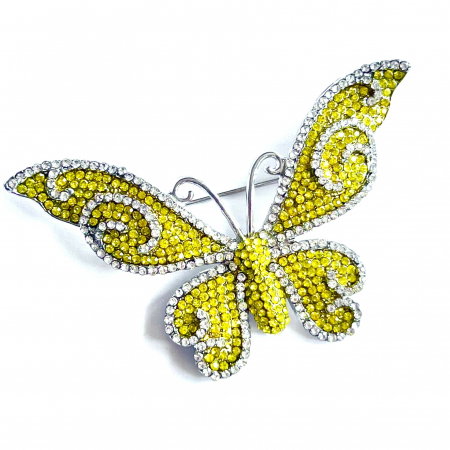 Brosa Yellow Butterfly & Esarfa Matase Borealy [0]