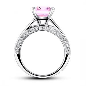 Inel Princess Cut Fancy Pink Mărimea 7 [4]