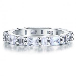 Inel Borealy Argint 925 Simulated Diamonds Emerald Eternity Marimea 6 [0]