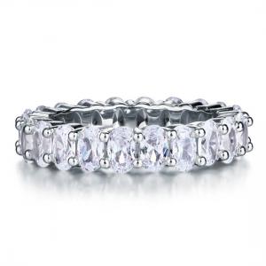 Inel Borealy Argint 925 Eternity Oval Cut Mărimea 8 [4]