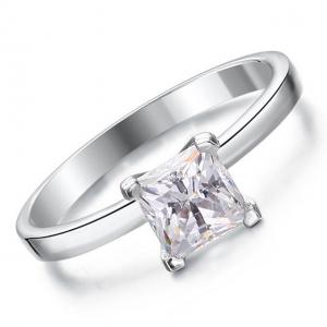 Inel Borealy Argint 925 Simulated Diamond Logodna Princess Marimea 7 [4]