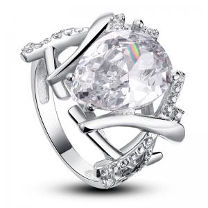 Inel Borealy Argint 925 Simulated Diamond 4 carate Marquise Pear Marimea 6 [2]