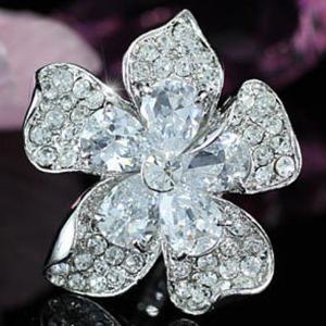 Inel Borealy Crystal Pear Cut 12 carate Queen Flower [5]