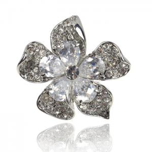 Inel Borealy Crystal Pear Cut 12 carate Queen Flower [0]