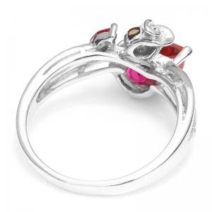 Inel Borealy Argint 925 Red Ruby 3,5 ct Rose Pigeon Blood Marimea 7 [3]