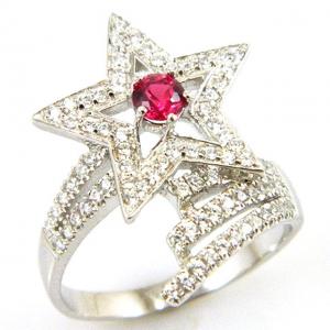 Inel Borealy Argint 925 Rubin Star Marimea 6 [6]