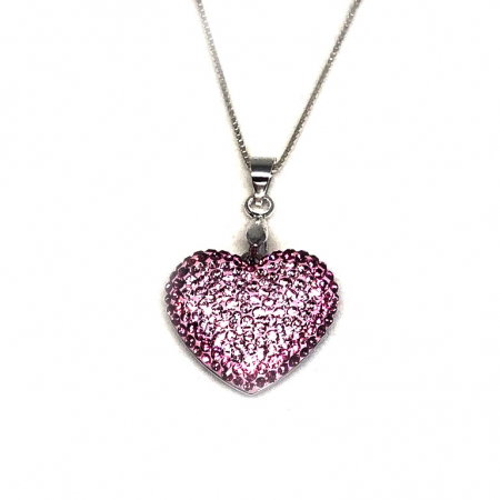 Inima Swarovski Phantasya Pink & Lantisor Argint 925 [3]