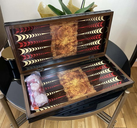Joc table Old Map Edition din lemn de trandafir lacuit – cadou premium pentru bărbați pasionați de jocuri clasice [6]