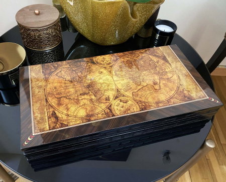 Joc table Old Map Edition din lemn de trandafir lacuit – cadou premium pentru bărbați pasionați de jocuri clasice [4]