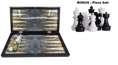 Joc Table si Sah - model Marmura, calitate premium + Piese de Sah + Carti de joc aurite. TOP 10 Cadouri Barbati [7]