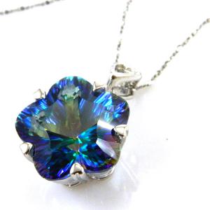 Colier Flower Mystic Topaz Natural Argint & Lantisor Argint Italy [5]
