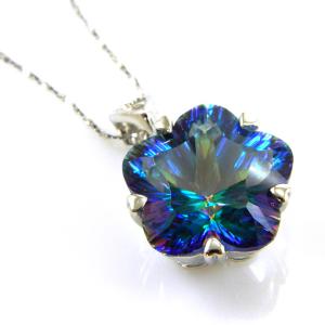 Colier Flower Mystic Topaz Natural Argint & Lantisor Argint Italy [1]