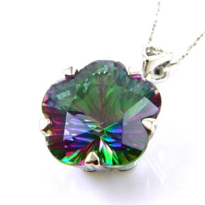 Colier Flower Mystic Topaz Natural Argint & Lantisor Argint Italy [4]