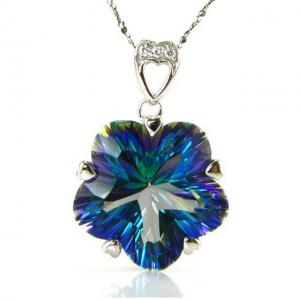 Colier Flower Mystic Topaz Natural Argint & Lantisor Argint Italy [0]