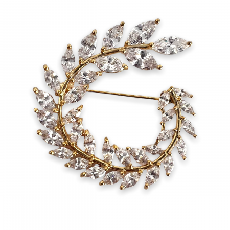 Olive Branch Leaf Diamonds Brosa [1]