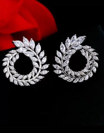 Cercei Zirconia Diamonds Leaf Olive [8]