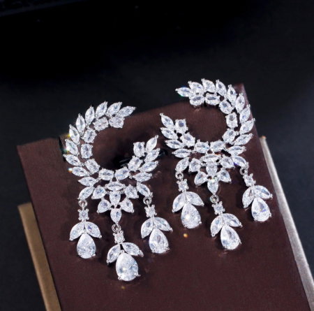 Cercei Zirconia Diamonds Leaf Olive Drops [2]