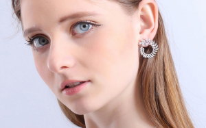 Cercei Zirconia Diamonds Leaf Olive [6]