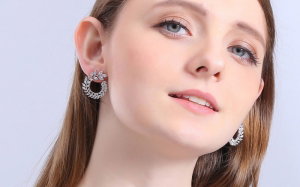 Cercei Zirconia Diamonds Leaf Olive [5]