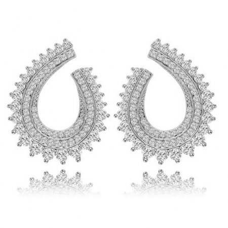 Olive Leaf Micro Pave Diamonds Cercei [0]