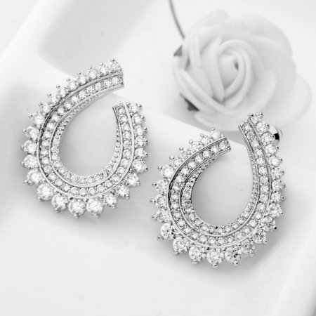 Olive Leaf Micro Pave Diamonds Cercei [1]