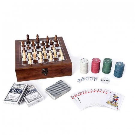 Cadoul Perfect: Set Jocuri All-in-One cu Șah, Poker, Cărți, Zaruri și 101 Jetoane [1]