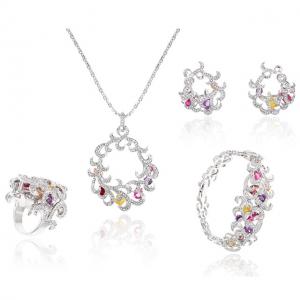 Set Borealy Simulated Topaz Cercei, Medalion, Bratara si Inel Prelude Luxury [0]
