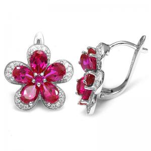 Colier şi Cercei Borealy Rubin Flowers 10 carate & Silver [6]