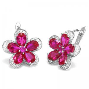 Colier şi Cercei Borealy Rubin Flowers 10 carate & Silver [3]