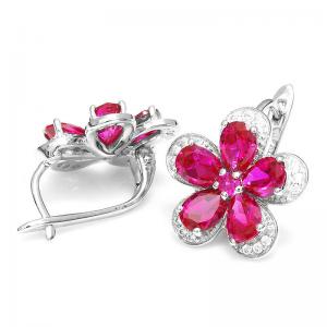 Colier şi Cercei Borealy Rubin Flowers 10 carate & Silver [4]