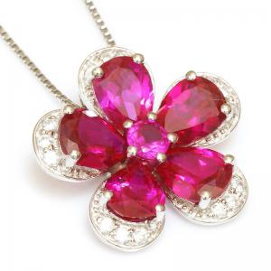 Colier şi Cercei Borealy Rubin Flowers 10 carate & Silver [2]