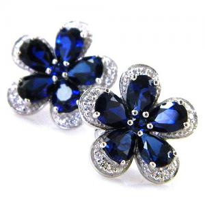 Safir Flowers Colier şi Cercei 10 carate & Silver 925 [7]