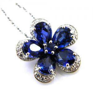 Safir Flowers Colier şi Cercei 10 carate & Silver 925 [3]