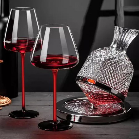Decantor Rotativ Silver cu 2 pahare [0]