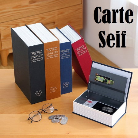 Reduceri - Seif Carte The New English Dictionary 18 cm x 11 cm & Cadou Carti de Joc Aurii
