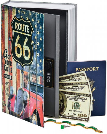 Seif in forma de carte Route 66, Big size: 24 x 15,5 x 5,5 cm [0]