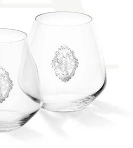 Cadouri Sfanta Maria - Set 2 pahare Acqua Atelier Arabesque Silver Plated by Chinelli, made in Italy