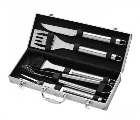 Cadouri aniversare - Set 5 ustensile pentru grătar in caseta din aluminiu - Premium Quality