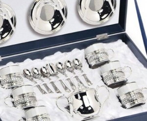Set Cafea 6 Tazzine ESPRESSO placat cu argint by Chinelli, made in Italy [2]
