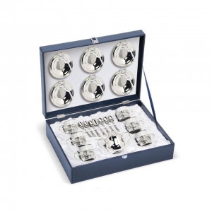 Set Cafea 6 Tazzine ESPRESSO placat cu argint by Chinelli, made in Italy [0]