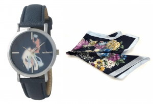 Set Black Elegance Ceas Cacharel si Esarfa Flowers [0]