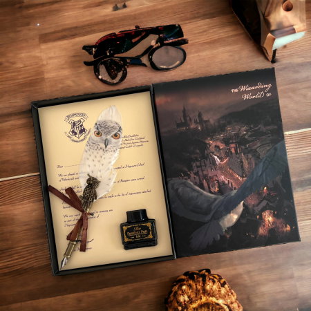 Cadouri Femei – Idei Elegante și Cadouri Premium pentru Ea - Set Caligrafie Harry Potter - Pana de scris si calimara desk
