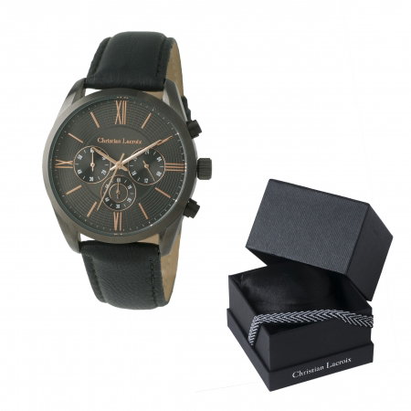 Ceas Cronograf Textus Leather Grey Christian Lacroix si Batista Matase by Borealy [4]